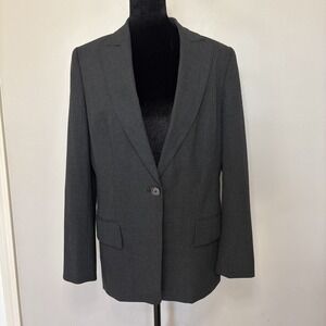Brooks Brothers Milano Fit Women's Blazer – Charcoal Gray Size 14 Classic Career